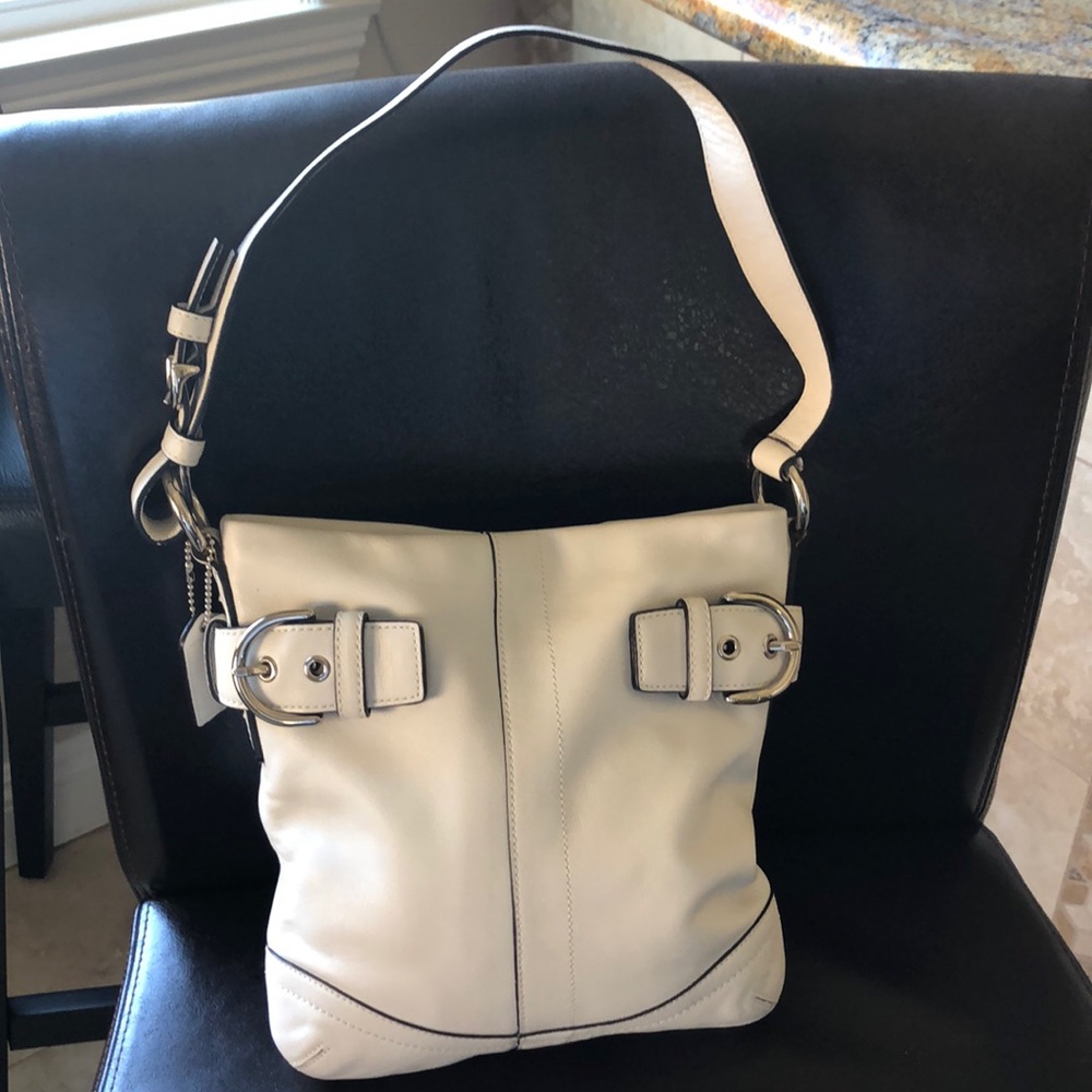 White Coach Leather Bag Excellent Condition
